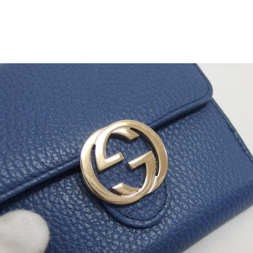 ＧＵＣＣＩ グッチ/インターロッキングＧ／Ｗホック二つ折り財布／ブルー/615525//114*/ABランク/04