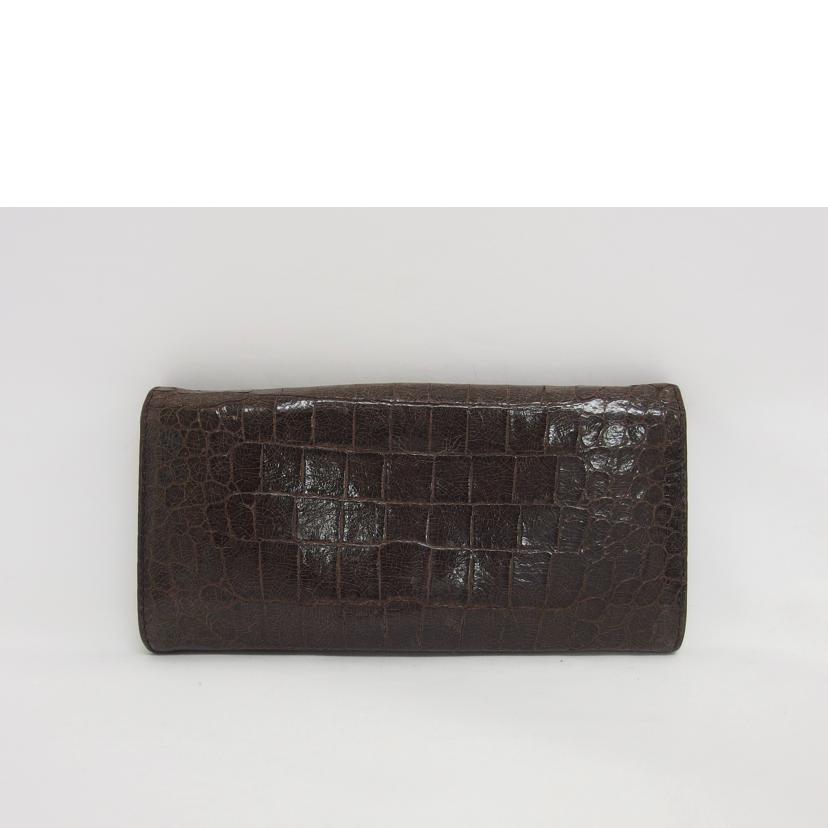 ｍｉｕ　ｍｉｕ　 ミュウミュウ/クロコ型押しレザー／Ｗホック長財布／ブラウン//Bランク/04