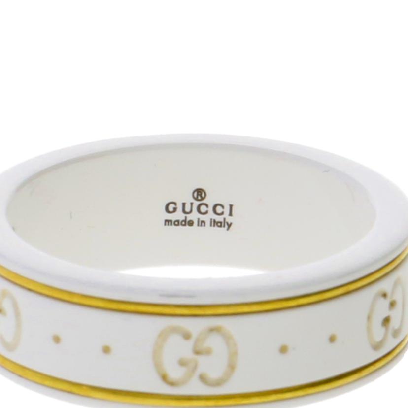 ＧＵＣＣＩ ｸﾞｯﾁ/Ｋ１８×ホワイトセラミック／アイコンリング//Bランク/75