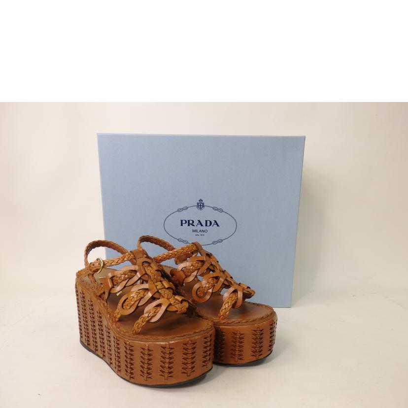 ＰＲＡＤＡ プラダ/厚底ウェッジソールサンダル／茶／３５ //Aランク/84
