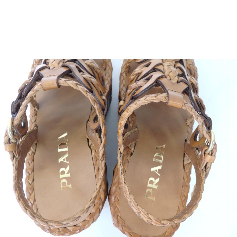 ＰＲＡＤＡ プラダ/厚底ウェッジソールサンダル／茶／３５ //Aランク/84