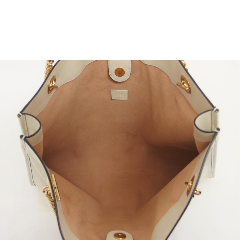 ＧＵＣＣＩ グッチ チェーントート アイボリー/ラジャ／ラージトートバッグ／タイガーヘッド/537219//498***/ABランク/04
