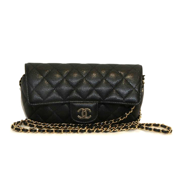 CHANEL シャネル/キャビアスキンガマ口長財布G金具/シール*/シャネル/B