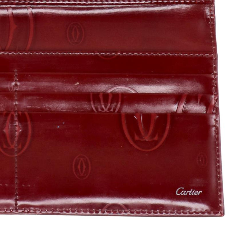 ショップ【極美品】Cartier 長財布 ハッピーバースデー レッド パテントレザー 小物