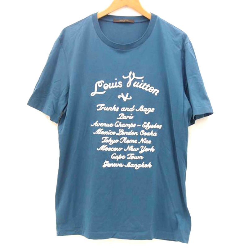 LOUIS VUITTON ルイヴィトン 13AW フロントロゴ刺繍　クルーネック半袖Tシャツ　レッド　RM132M