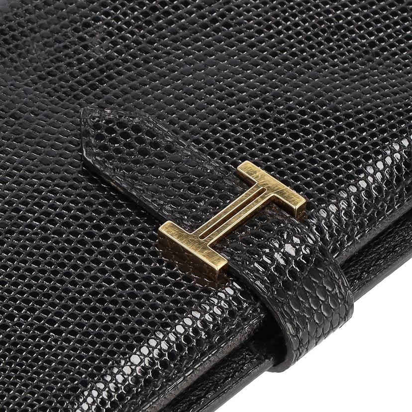 ＨＥＲＭＥＳ エルメス/ベアンＨロゴ／ゴールド金具／リザード・ブラック//□G/ABランク/75