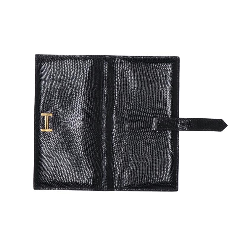 ＨＥＲＭＥＳ エルメス/ベアンＨロゴ／ゴールド金具／リザード・ブラック//□G/ABランク/75
