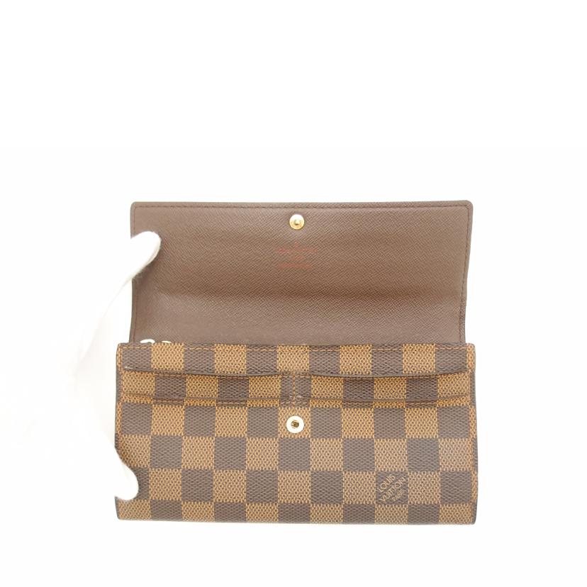 ＬＯＵＩＳ　ＶＵＩＴＴＯＮ ルイ・ヴィトン　長財布　二つ折り　市松模様　ブラウン　レディース　メンズ/ポルトフォイユ・サラ／ダミエ・エベヌ/N61734//CA1078/Bランク/69
