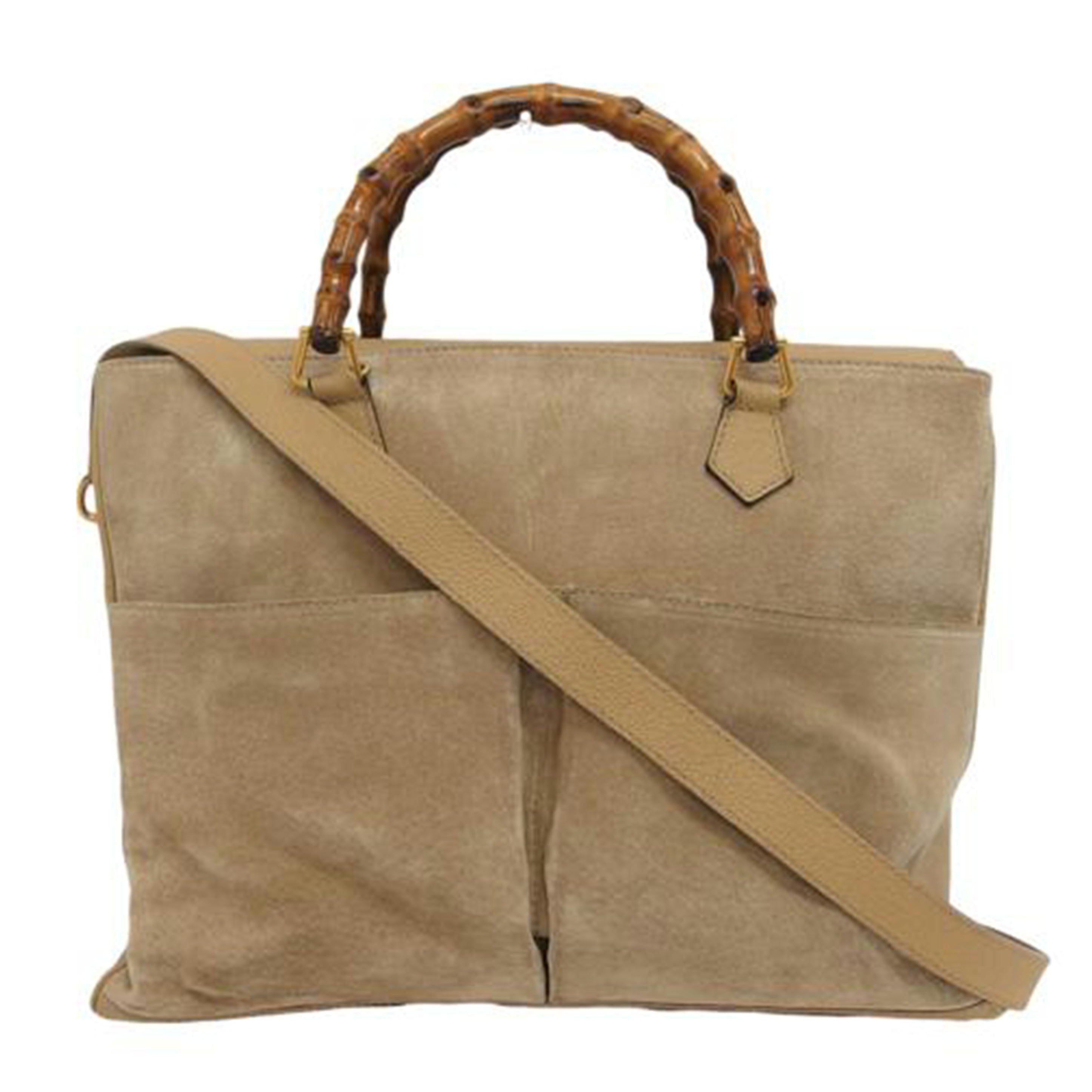 ＧＵＣＣＩ グッチ オールドグッチ レザーハンドバッグ /バンブー／スエード２ＷＡＹショルダーバッグ／ベージュ/002･123//032*/Bランク/04