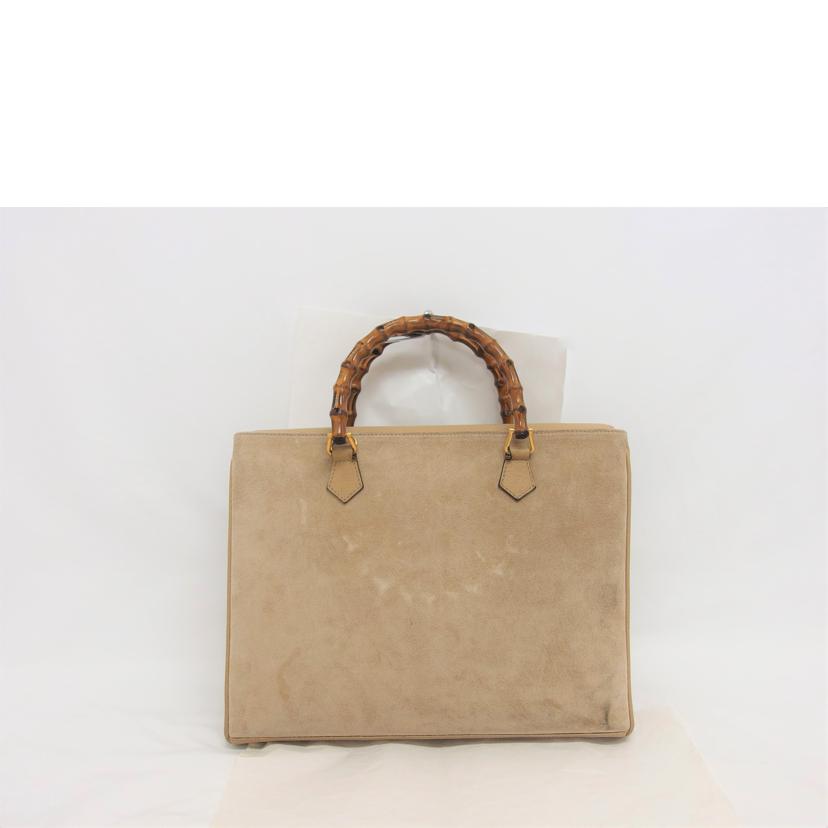 ＧＵＣＣＩ グッチ オールドグッチ レザーハンドバッグ /バンブー／スエード２ＷＡＹショルダーバッグ／ベージュ/002･123//032*/Bランク/04