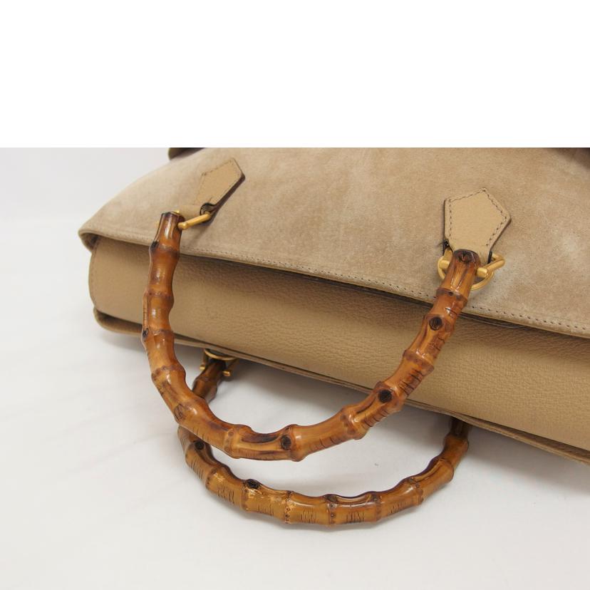 ＧＵＣＣＩ グッチ オールドグッチ レザーハンドバッグ /バンブー／スエード２ＷＡＹショルダーバッグ／ベージュ/002･123//032*/Bランク/04