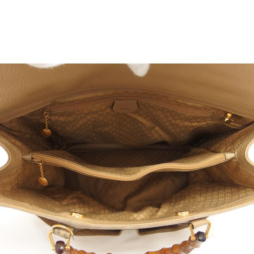 ＧＵＣＣＩ グッチ オールドグッチ レザーハンドバッグ /バンブー／スエード２ＷＡＹショルダーバッグ／ベージュ/002･123//032*/Bランク/04