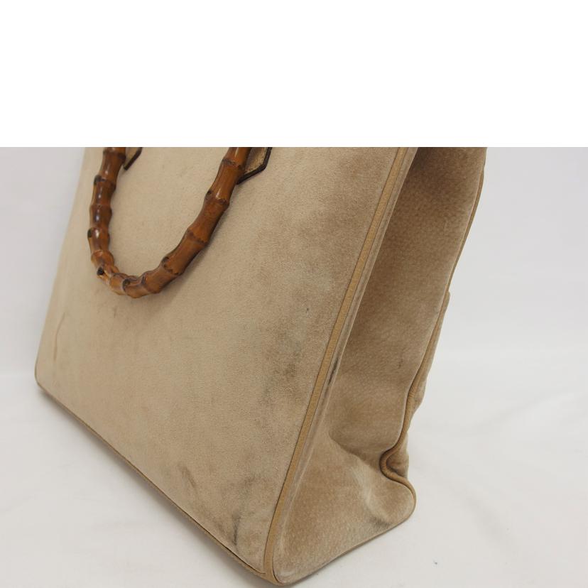 ＧＵＣＣＩ グッチ オールドグッチ レザーハンドバッグ /バンブー／スエード２ＷＡＹショルダーバッグ／ベージュ/002･123//032*/Bランク/04