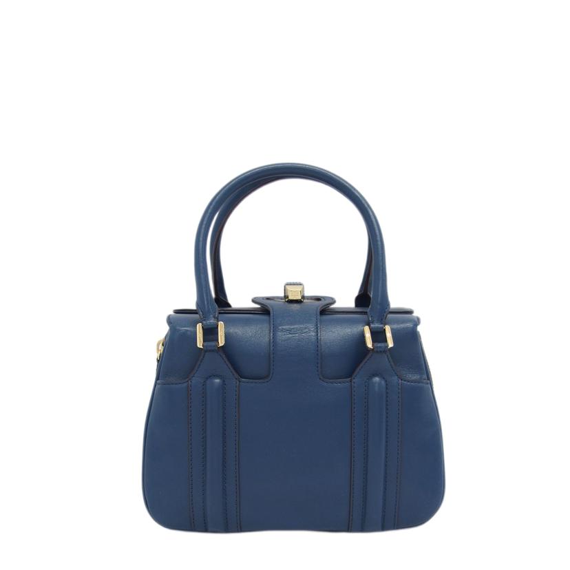 ＴｏｒｙＢｕｒｃｈ トリーバーチ/サイドジップ／レザーハンドバッグ／ネイビー//ABランク/04