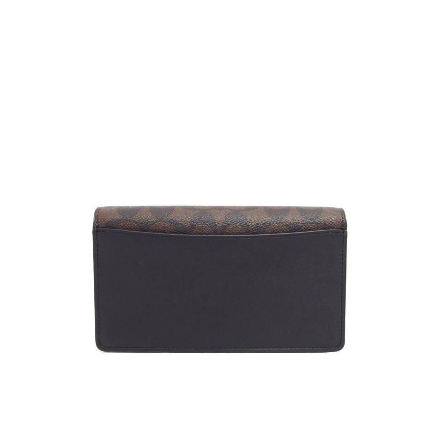 ＣＯＡＣＨ コーチ PVC レザー ショルダーウォレット ブラウン ブラック/シグネチャー／クラッチショルダーバッグ／ダークブラウン/3036//H22**/Aランク/04