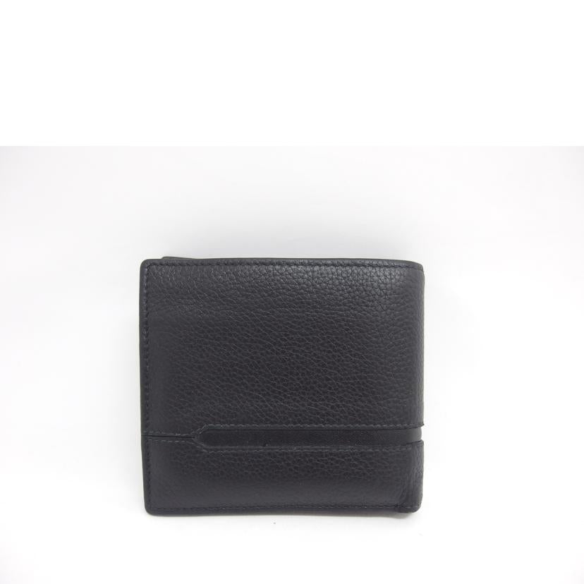 ＢＶＬＧＡＲＩ ブルガリ カーフレザー コンパクトウォレット/オクト／二つ折り財布／ブラック/36964//Bランク/04