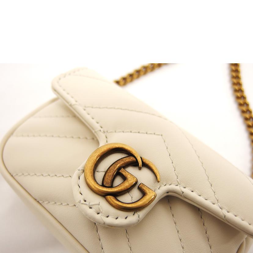 　ＧＵＣＣＩ グッチ チェーンバッグ レザー/ＧＧマーモント／ミニミニバッグ／オフホワイト/575161//203***/Aランク/04