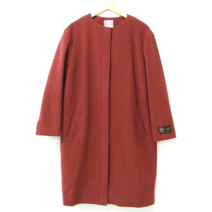 ｎａｎｏ　＆ｃｏ/ｎａｎｏ　＆ｃｏ　　ノーカラーロングコート　　レンガ色系　　サイズ３８/NL73CT3500TN//Aランク/83