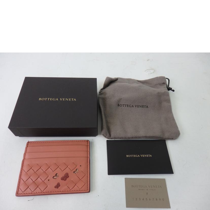ＢＯＴＴＥＧＡ　ＶＥＮＥＴＡ ボッテガ・ヴェネタ/イントレチャートカードケース／蝶柄／ピンク//S01*******/Aランク/84