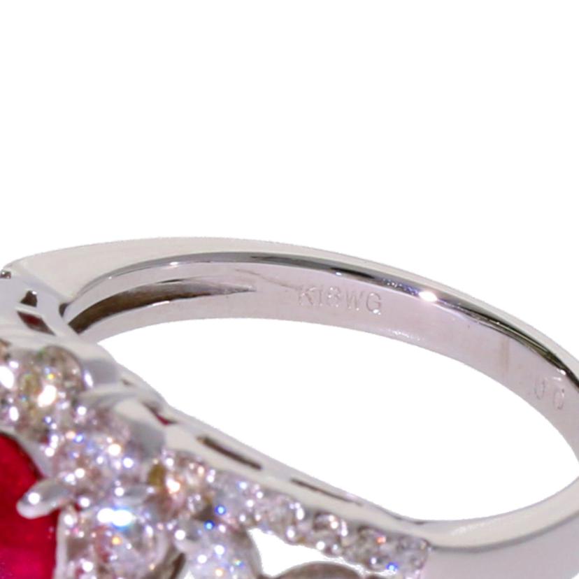 /◎　Ｋ１８ＷＧルビーダイヤリング１．００／Ｄ１．００ｃｔ//Aランク/75