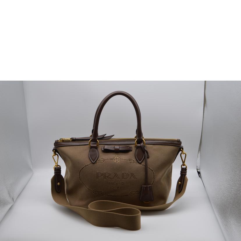 ＰＲＡＤＡ/ロゴジャガードレザー２ｗａｙハンド／ブルッチャ/1BA104//204/Aランク/89