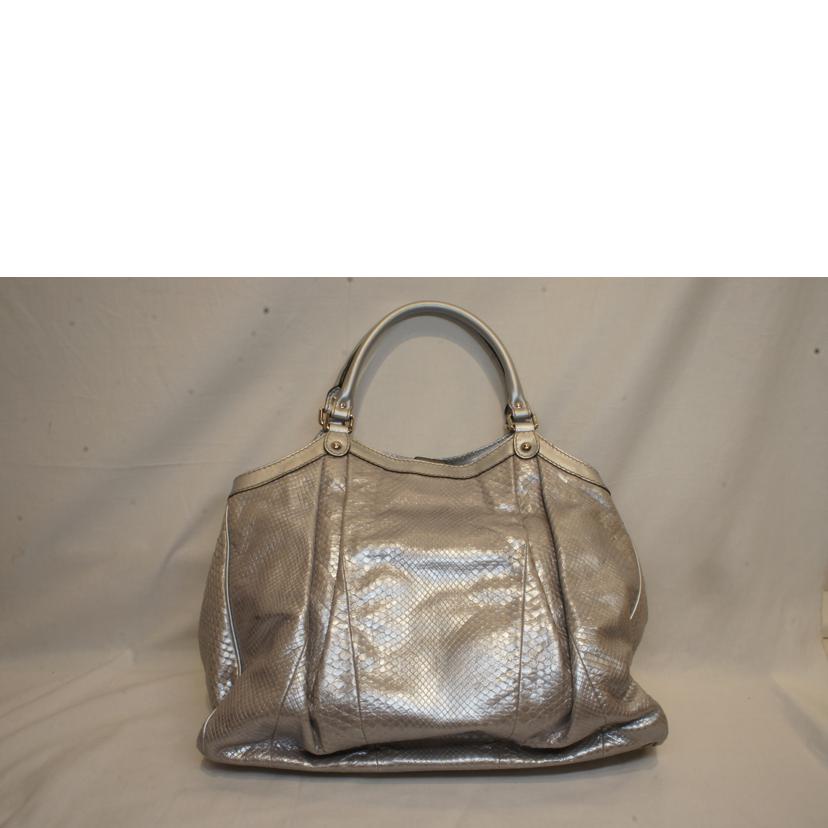 ＧＵＣＣＩ グッチ/パイソンレザースーキーシルバートートバッグ/211943//001998/ABランク/92
