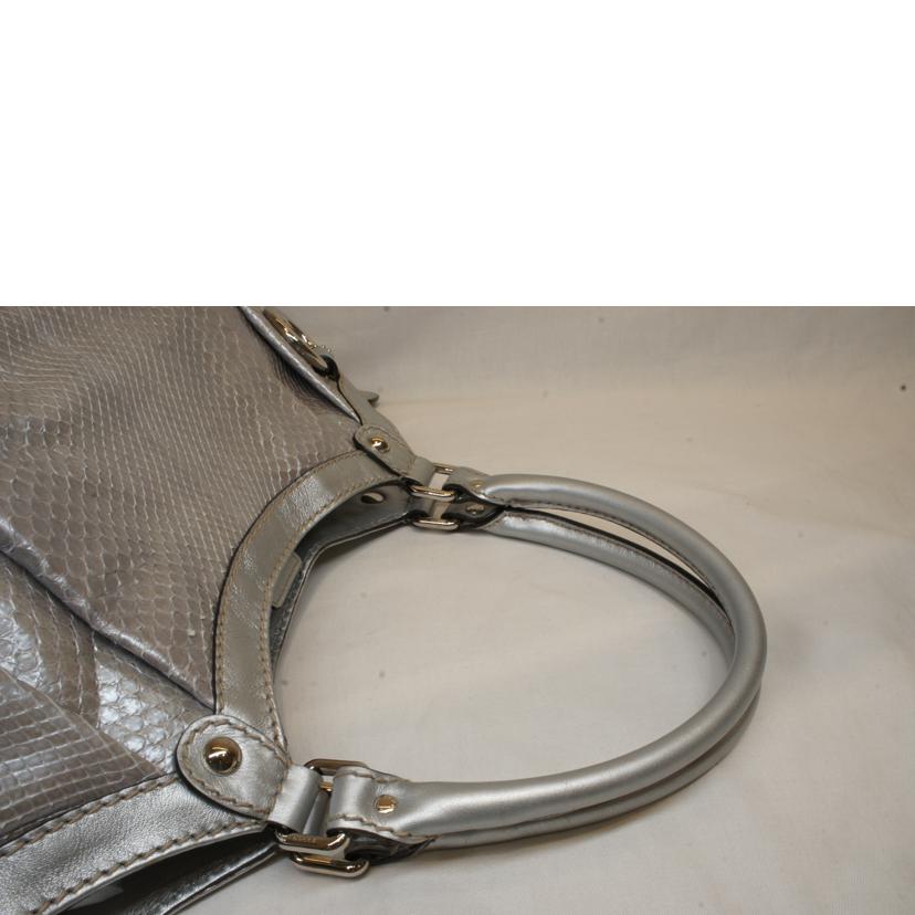 ＧＵＣＣＩ グッチ/パイソンレザースーキーシルバートートバッグ/211943//001998/ABランク/92