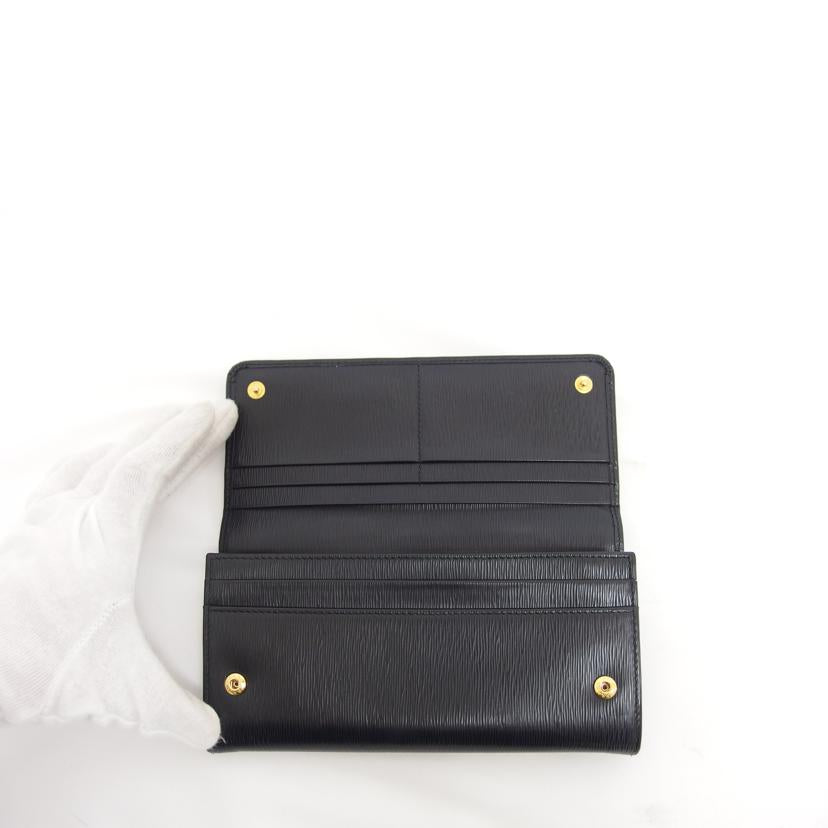 ＰＲＡＤＡ プラダ/Ｗホック／二つ折り長財布／ブラック/1M1132//234/ABランク/04