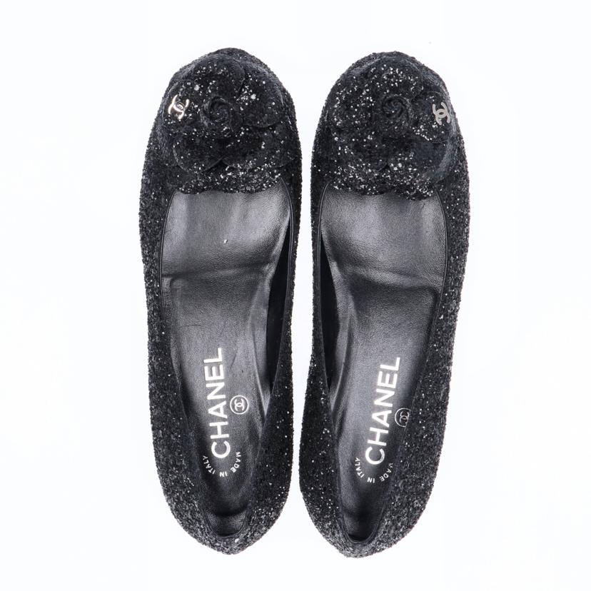 ＣＨＡＮＥＬ ｼｬﾈﾙ/カメリアスパンコールフラットシューズ／３７ （２４．５ｃｍ）/G32162//Aランク/75