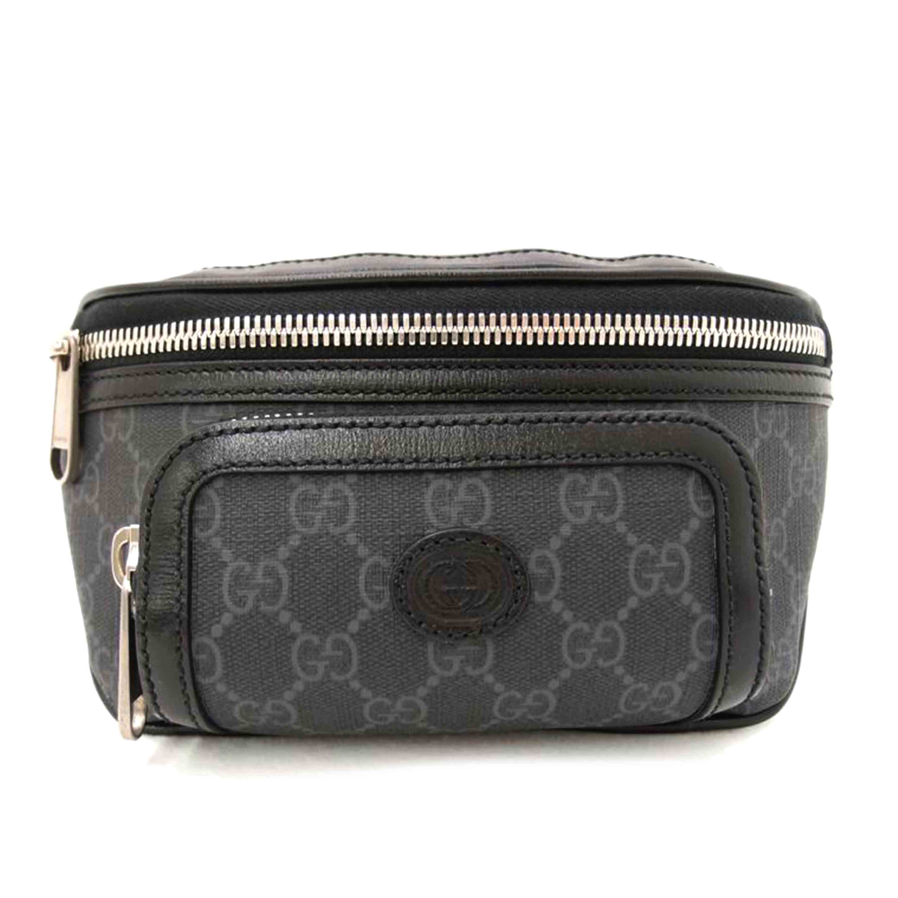 ＧＵＣＣＩ グッチ　インターロッキングG 　ベルトバック　ボディバッグ　黒　プレゼント　メンズ/ＧＧスプリームウエストバッグ／ブラック/682933//486***/SAランク/69