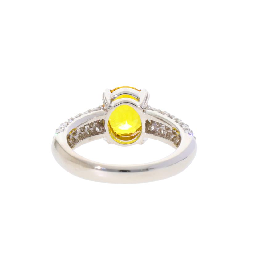 /◎　Ｐｔ９００イエローサファイアダイヤリング２．５３／Ｄ０．８４ｃｔ//Aランク/75