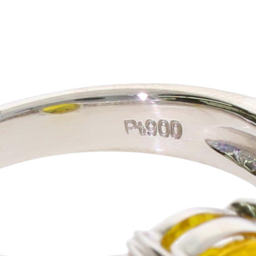 /◎　Ｐｔ９００イエローサファイアダイヤリング２．５３／Ｄ０．８４ｃｔ//Aランク/75