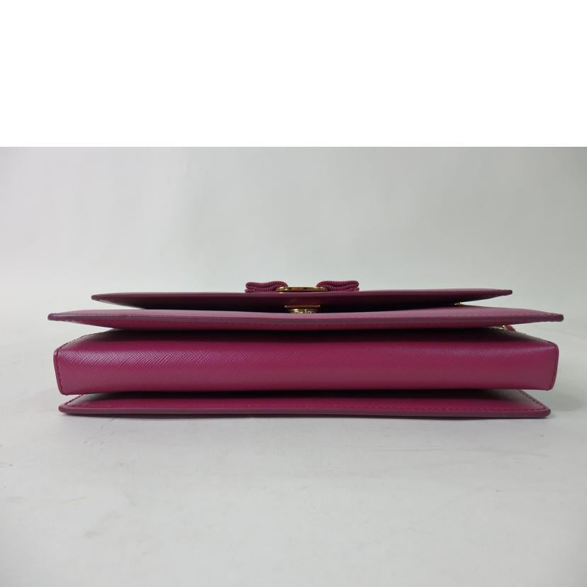 Ｓａｌｖａｔｏｒｅ　Ｆｅｒｒａｇａｍｏ サルバトーレ・フェラガモ/ヴァラリボンチェーンショルダーバッグ／ピンク/GU-21E480//Aランク/84