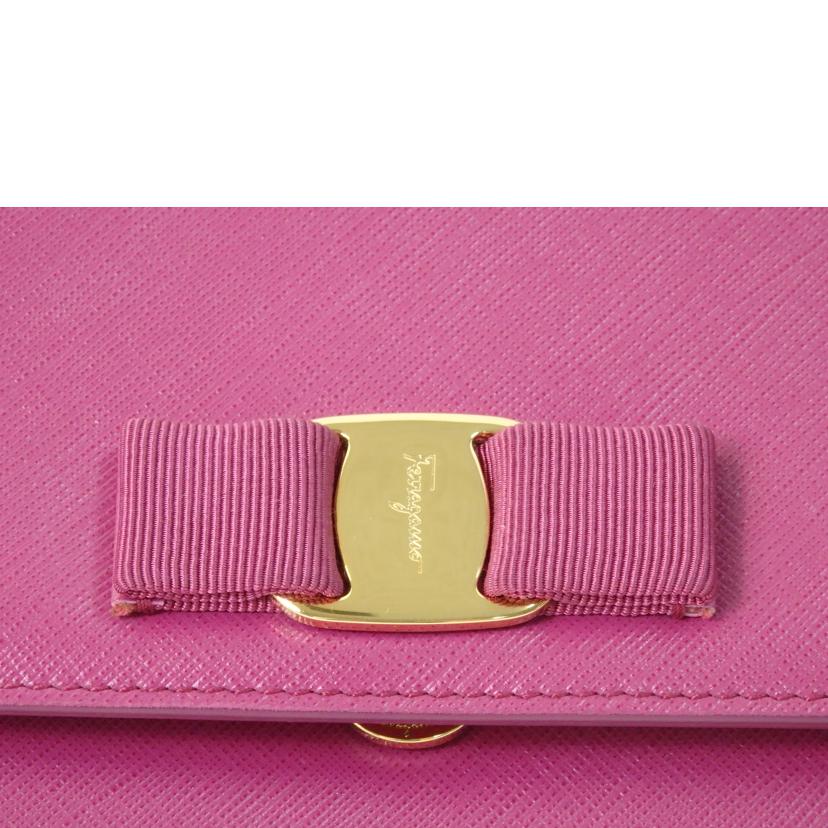 Ｓａｌｖａｔｏｒｅ　Ｆｅｒｒａｇａｍｏ サルバトーレ・フェラガモ/ヴァラリボンチェーンショルダーバッグ／ピンク/GU-21E480//Aランク/84