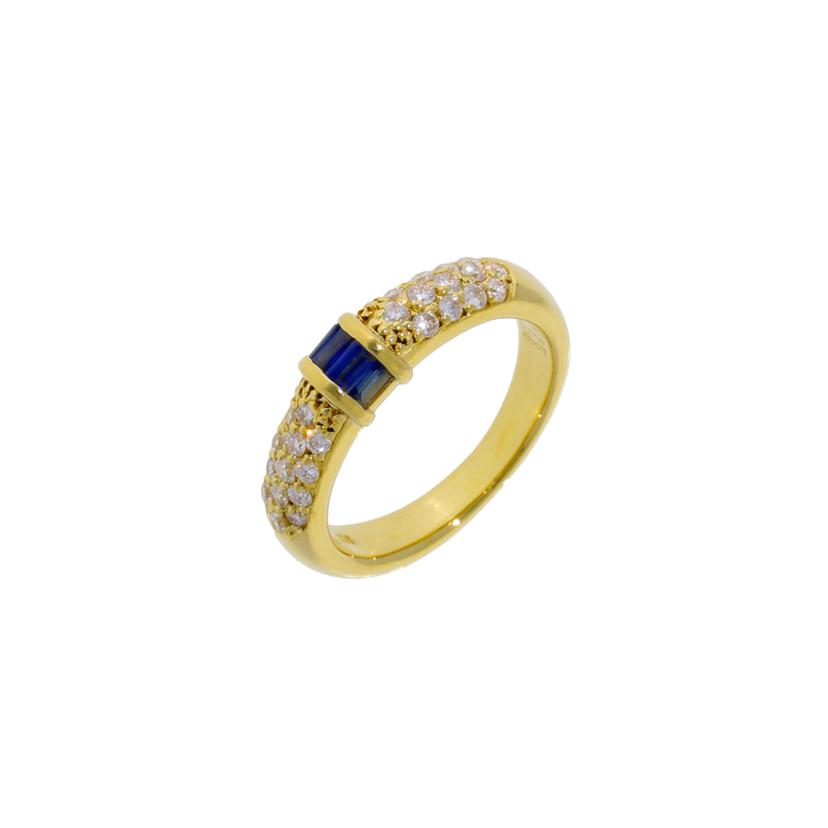 /　Ｋ１８サファイアダイヤリング０．２５／Ｄ０．３６ｃｔ//Aランク/75