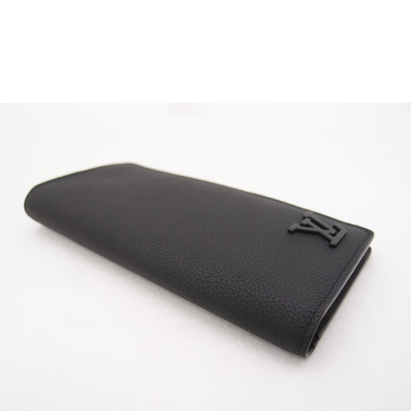 ＬＯＵＩＳ　ＶＵＩＴＴＩＯＮ ルイヴィトン　ビトン　レザー　二つ折り長財布　黒　メンズ/ポルトフォイユブラザＮＭ／ＬＶアエログラム/M69980//RFI****/Aランク/69