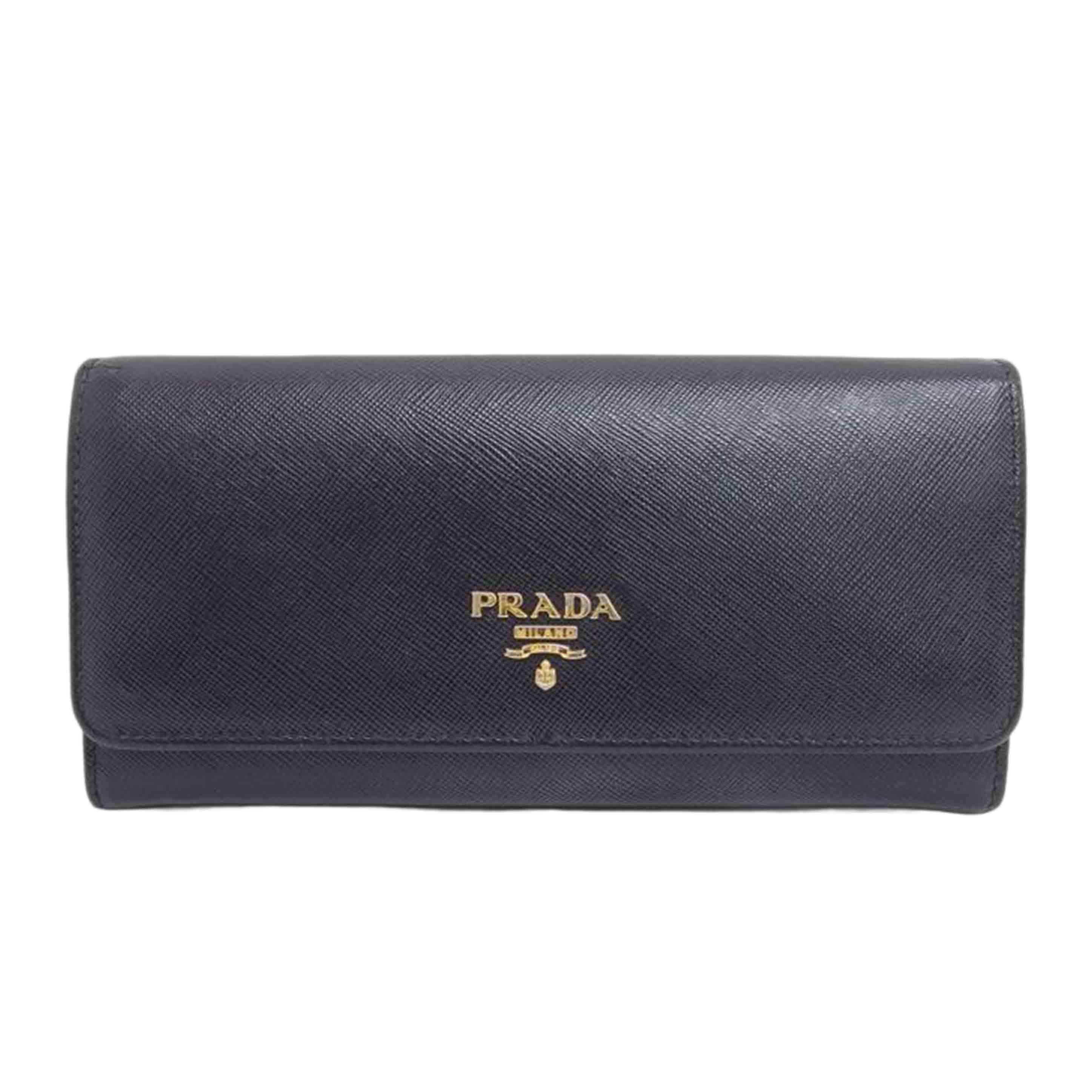 ＰＲＡＤＡ プラダ/サフィアーノＷホック／二つ折り長財布／ブラック//42/ABランク/04