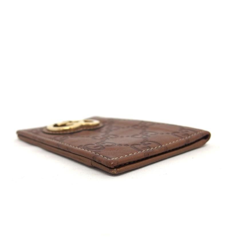 ＧＵＣＣＩ グッチ/ラブリーグッチシマ／二つ折りパスケース／メタリックブラウン/251848//496***/Bランク/04