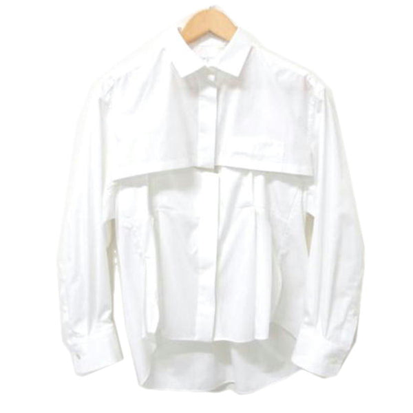 sacai サカイ　カット　タック　リボン　シャツ　ホワイト サイズ1