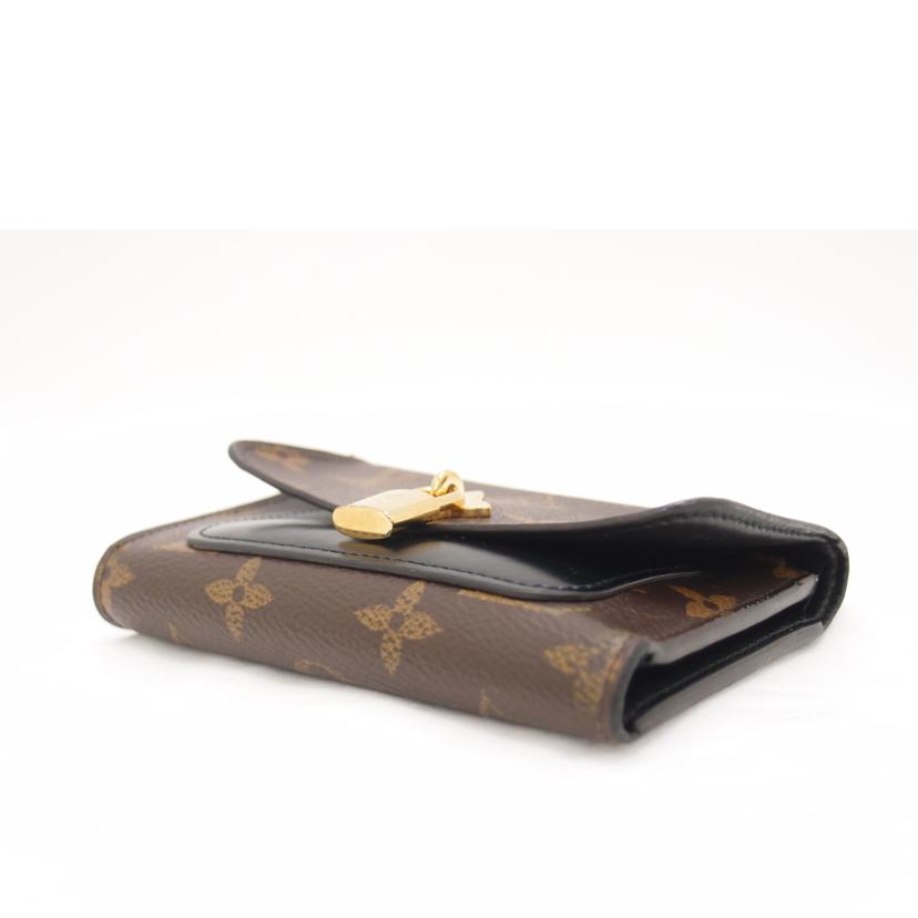 ＬＯＵＩＳ　ＶＵＩＴＴＯＮ ルイヴィトン　三つ折り財布　黒　茶　ブラウン　レディース　パドロックチャーム　/ポルトフォイユ・フラワーコンパクト／モノグラム／ノワール/M62578//SP0***/ABランク/69
