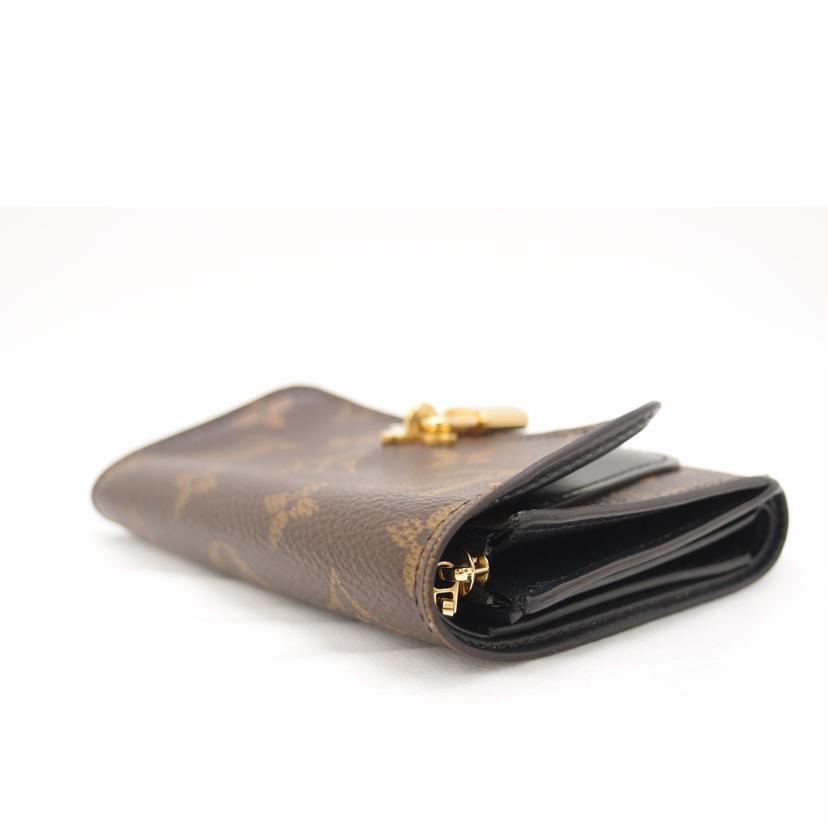 ＬＯＵＩＳ　ＶＵＩＴＴＯＮ ルイヴィトン　三つ折り財布　黒　茶　ブラウン　レディース　パドロックチャーム　/ポルトフォイユ・フラワーコンパクト／モノグラム／ノワール/M62578//SP0***/ABランク/69