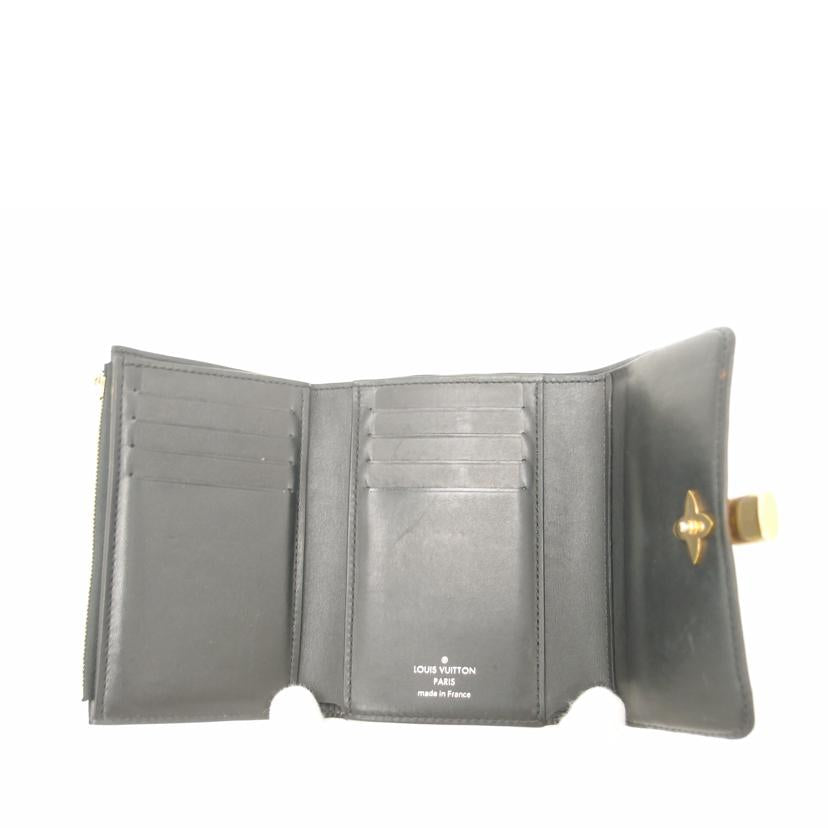 ＬＯＵＩＳ　ＶＵＩＴＴＯＮ ルイヴィトン　三つ折り財布　黒　茶　ブラウン　レディース　パドロックチャーム　/ポルトフォイユ・フラワーコンパクト／モノグラム／ノワール/M62578//SP0***/ABランク/69