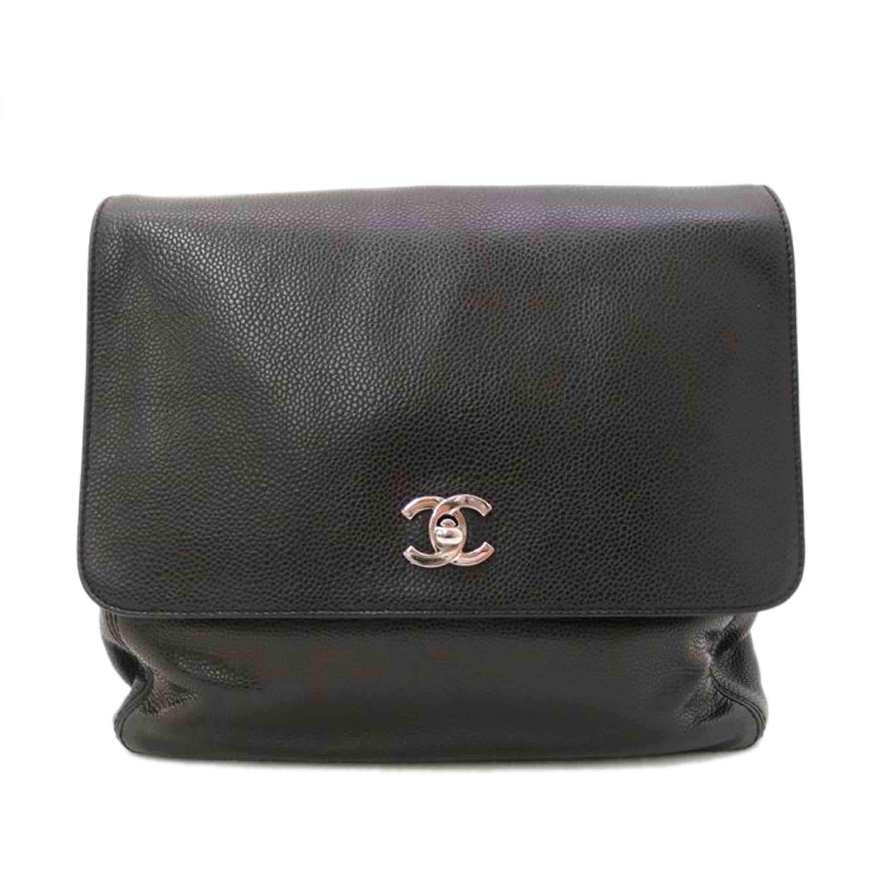 ＣＨＡＮＥＬ シャネル　バックパック　リュックサック　黒　シルバー金具　レディース　レザー/キャビアスキンリュック／ブラック//596****/Aランク/69