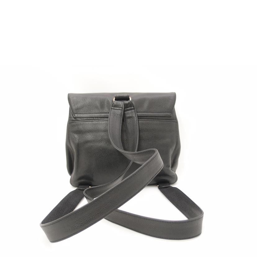 ＣＨＡＮＥＬ シャネル　バックパック　リュックサック　黒　シルバー金具　レディース　レザー/キャビアスキンリュック／ブラック//596****/Aランク/69