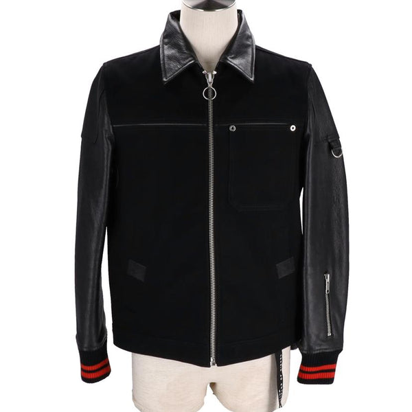 ✨極美品 定価6.8万✨ ラムレザー ●DIESEL スタジャン グレー L ✨極美品 定価6.8万✨ ラムレザー ○DIESEL スタジャン グレー L