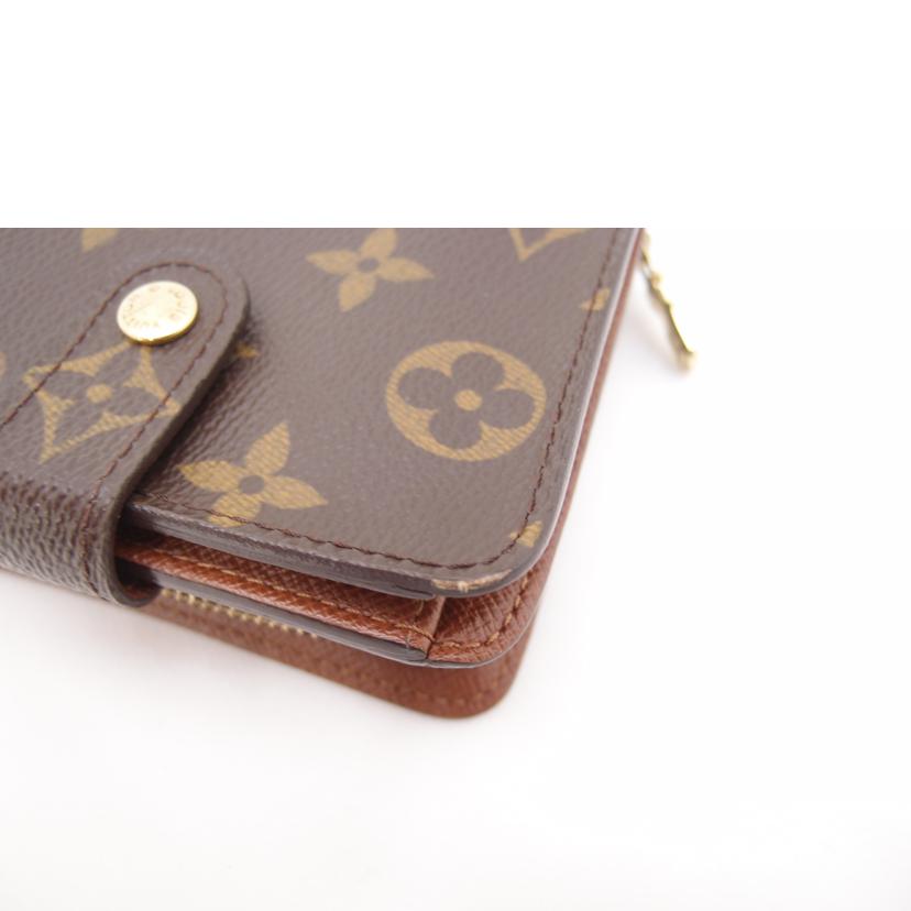 ＬＯＵＩＳ　ＶＵＩＴＴＯＮ ルイヴィトン　二つ折り財布　ブラウン　茶　レディース　メンズ/コンパクトジップ／モノグラム/M61667//MI1***/Bランク/69
