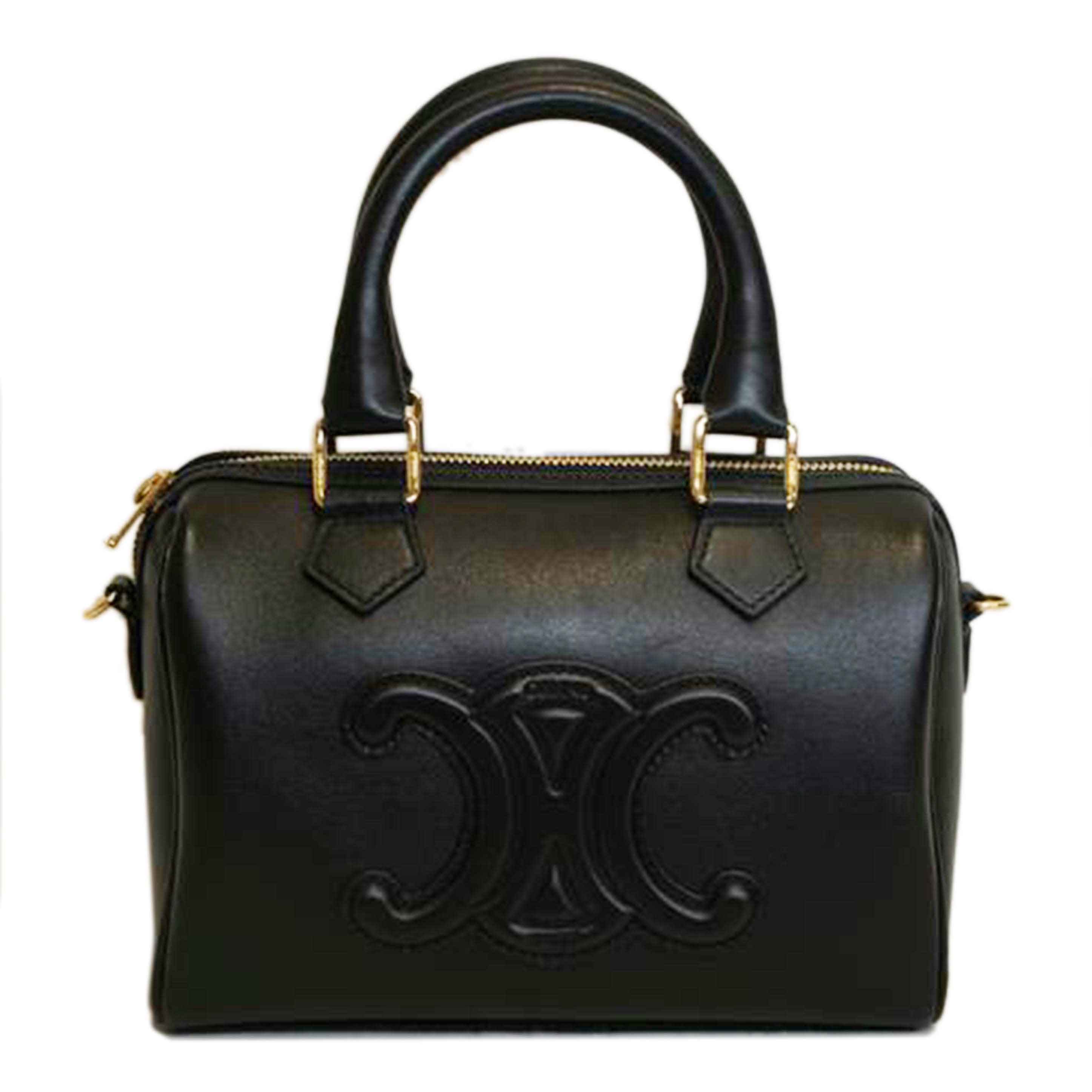 ＣＥＬＩＮＥ セリーヌ/キュイルトリオンフスモールボストンブラック//Aランク/92