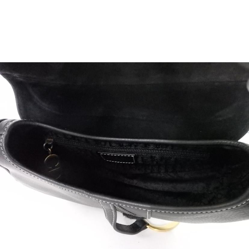 Ｃｈｒｉｓｔｉａｎ　Ｄｉｏｒ クリスチャンディオール/サドルバッグ／レザー／黒//01R******/Aランク/84