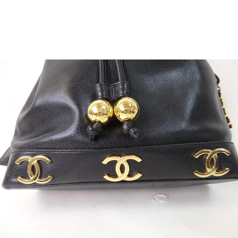 ＣＨＡＮＥＬ シャネル/トリプルココマーク／巾着チェーンショルダー／キャビアスキン／ゴールド金具//303****/ABランク/84