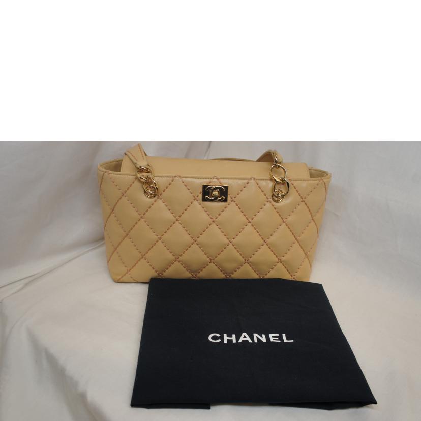 ＣＨＡＮＥＬ シャネル/ラムスキンワイルドステッチチェーントートベージュ//779****/Bランク/92